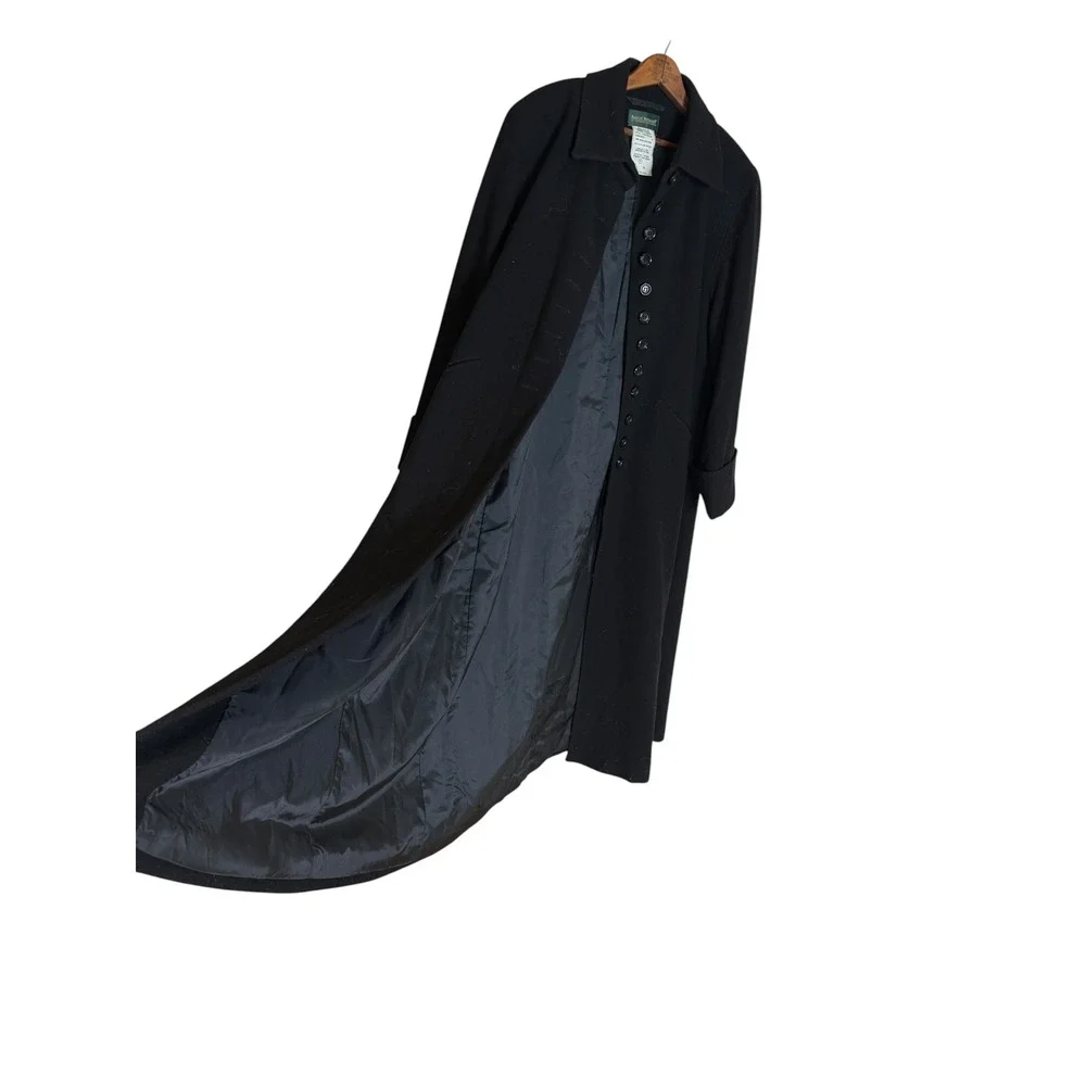 Harve Benard by Benard Holtzman Black 100% Wool Long Coat Jacket 16 47M 459 43